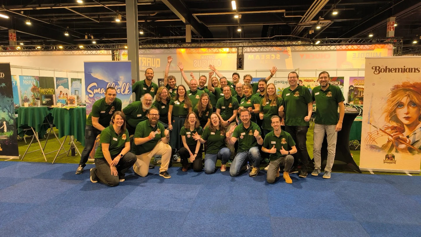 Het demoteam van DSV Games samen op de spellenbeurs